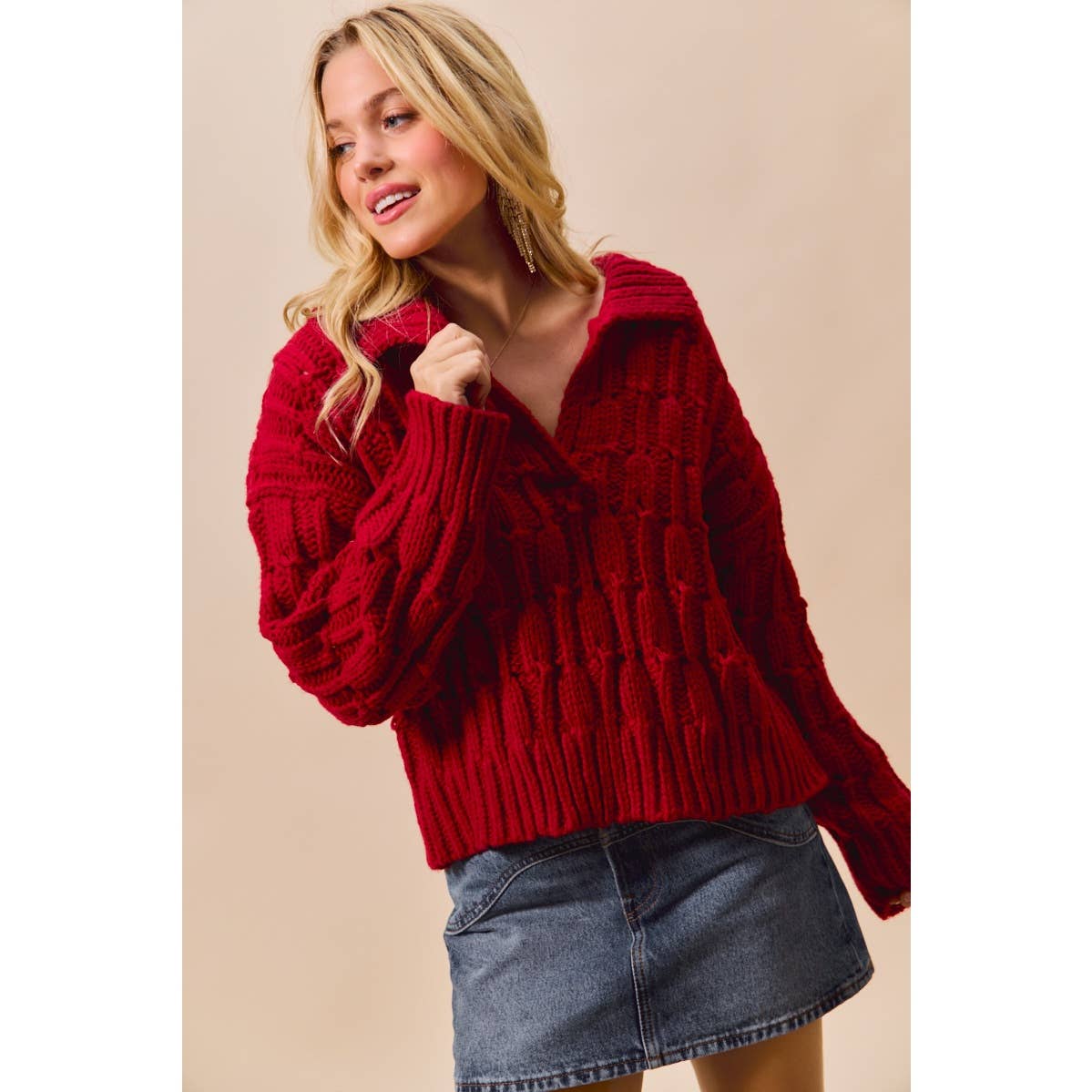 Fireside — Textured Knit Sweater Top