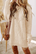Cozy Cabin — Cable Knit Sweater Dress