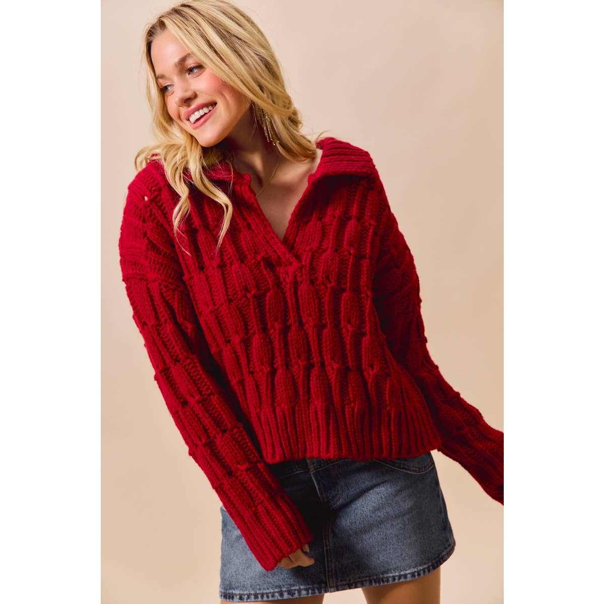 Fireside — Textured Knit Sweater Top