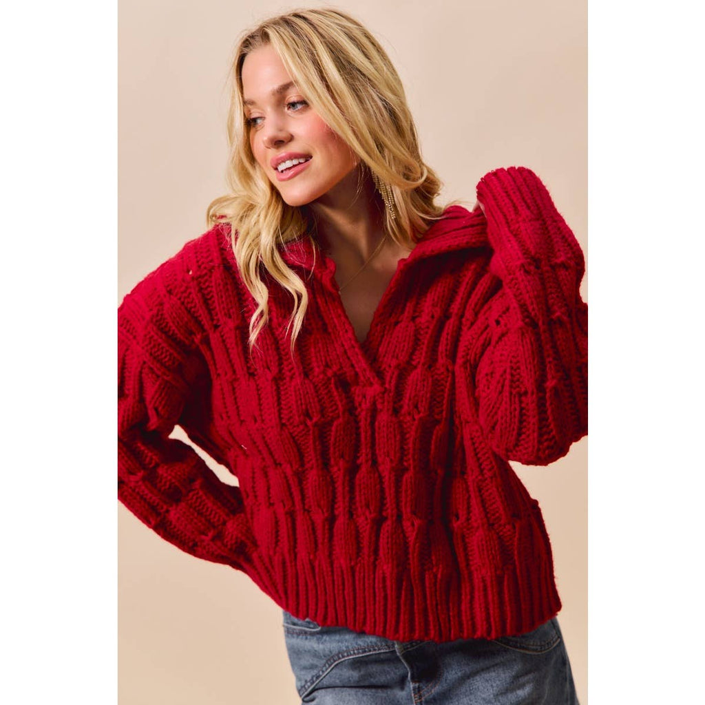 Fireside — Textured Knit Sweater Top