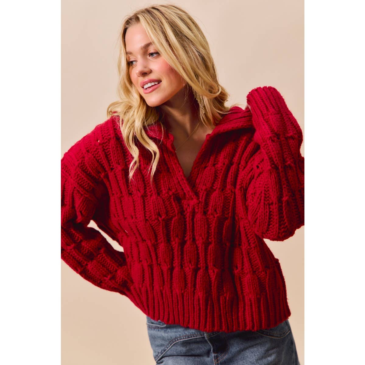 Fireside — Textured Knit Sweater Top