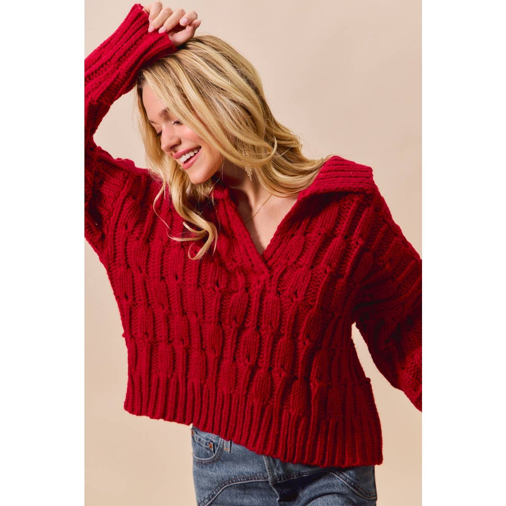 Fireside — Textured Knit Sweater Top