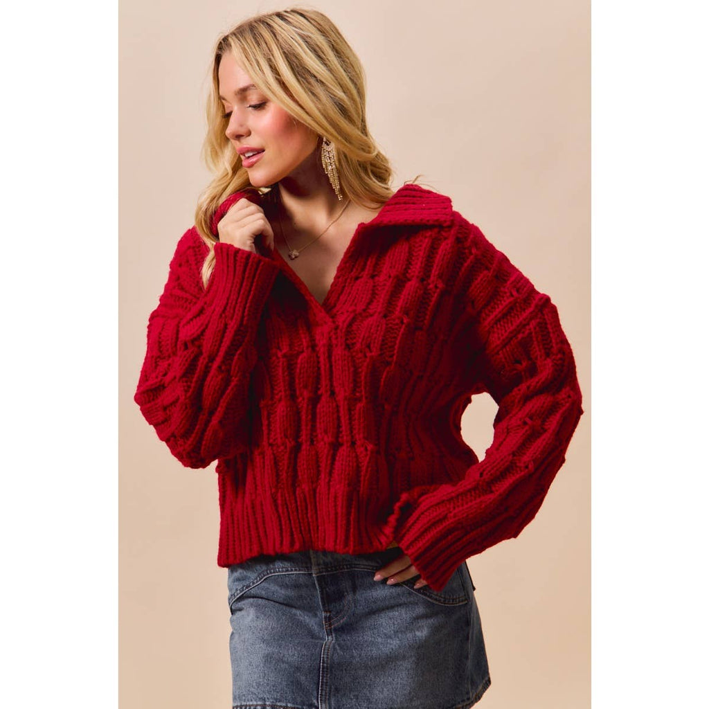 Fireside — Textured Knit Sweater Top