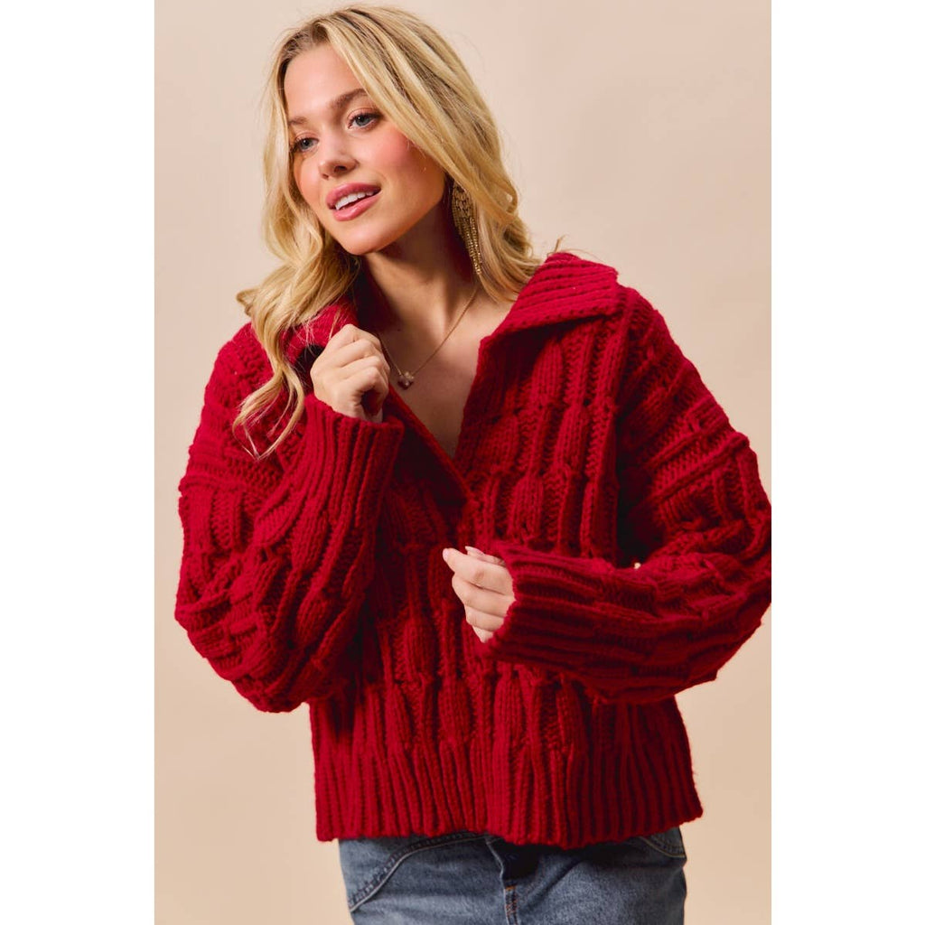 Fireside — Textured Knit Sweater Top