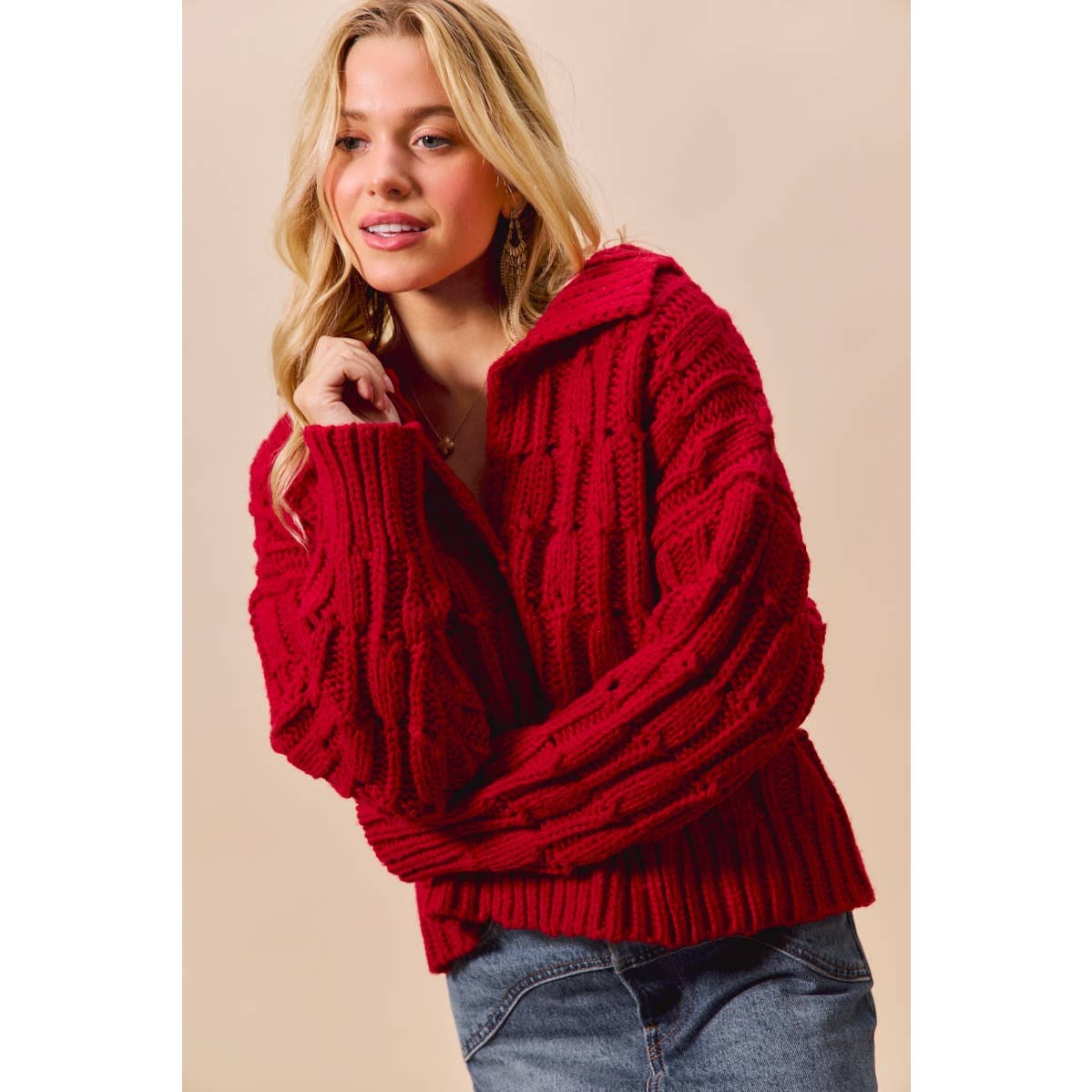 Fireside — Textured Knit Sweater Top