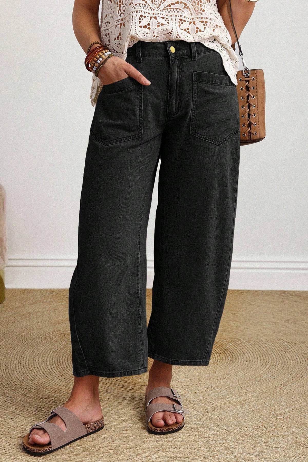 Cool Girl — Patch-Pocket Barrel Jeans