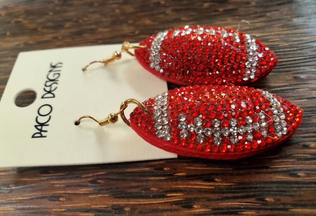 Game Day Glam — Football Dangle Earrings