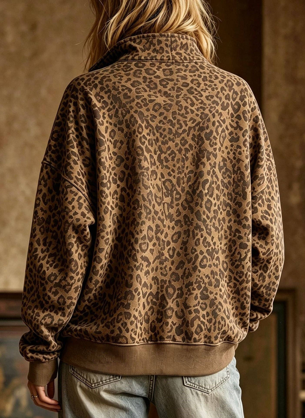 Wild Side — Leopard Half-Zip Pullover