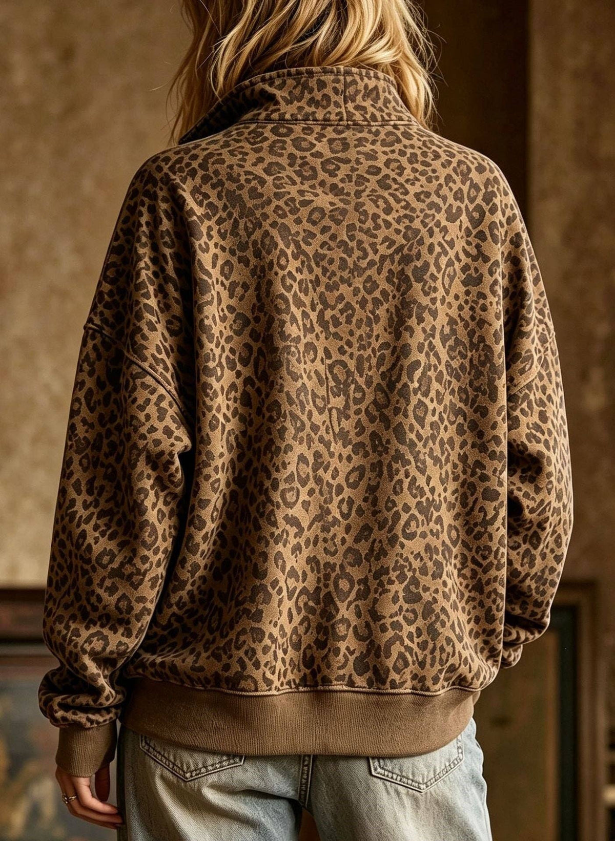 Wild Side — Leopard Half-Zip Pullover