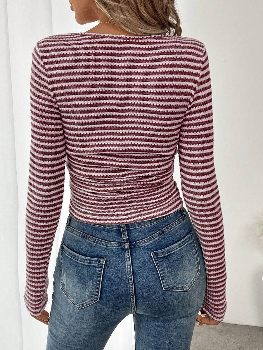 French Girl — Striped Square-Neck Top
