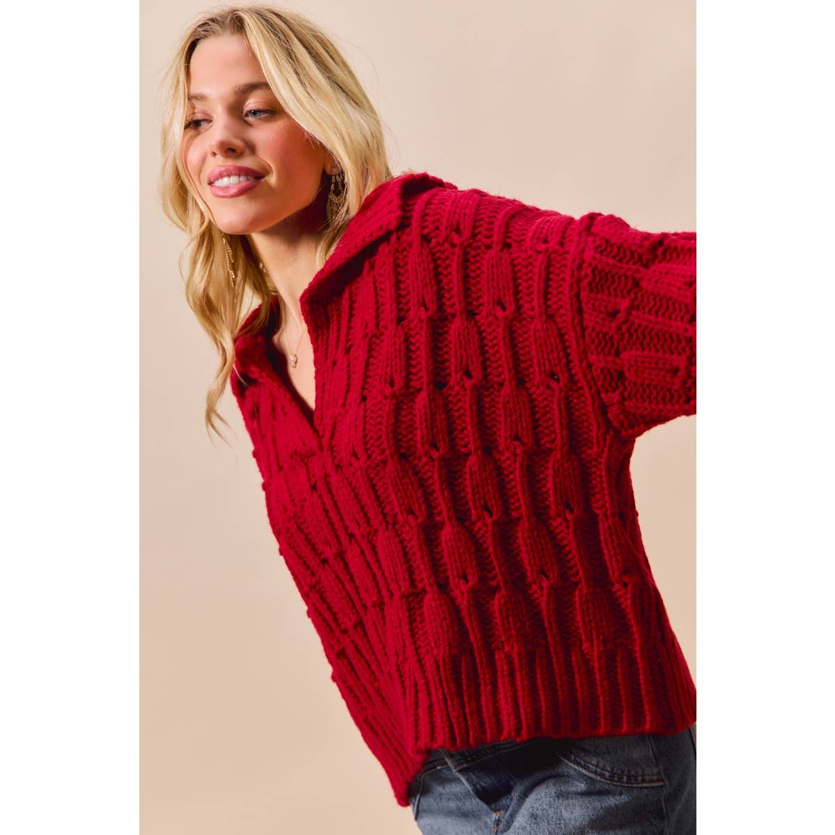 Fireside — Textured Knit Sweater Top
