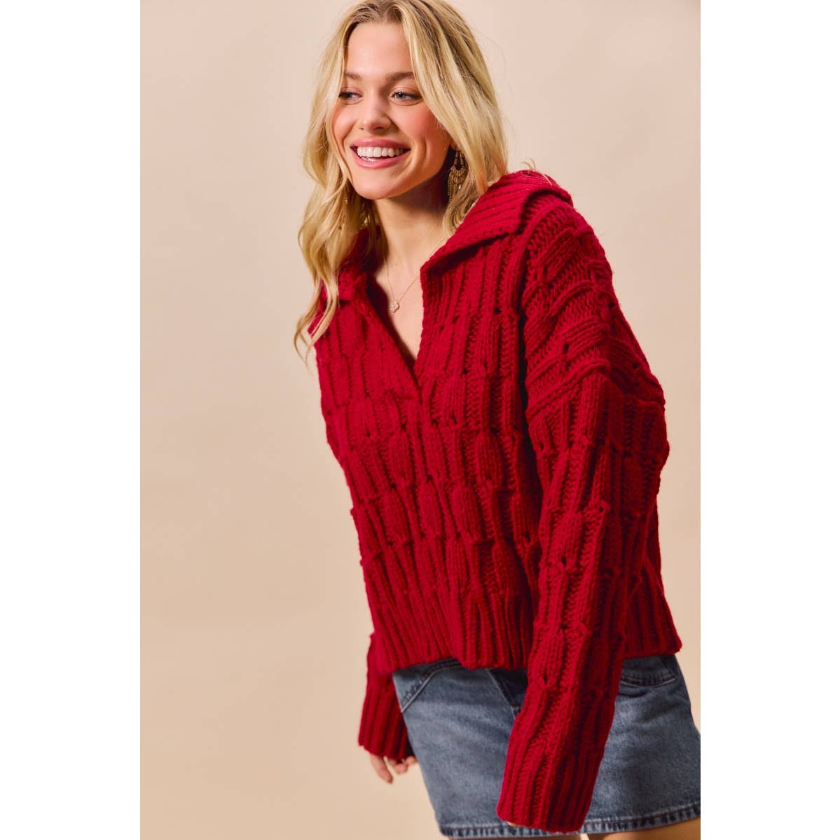 Fireside — Textured Knit Sweater Top