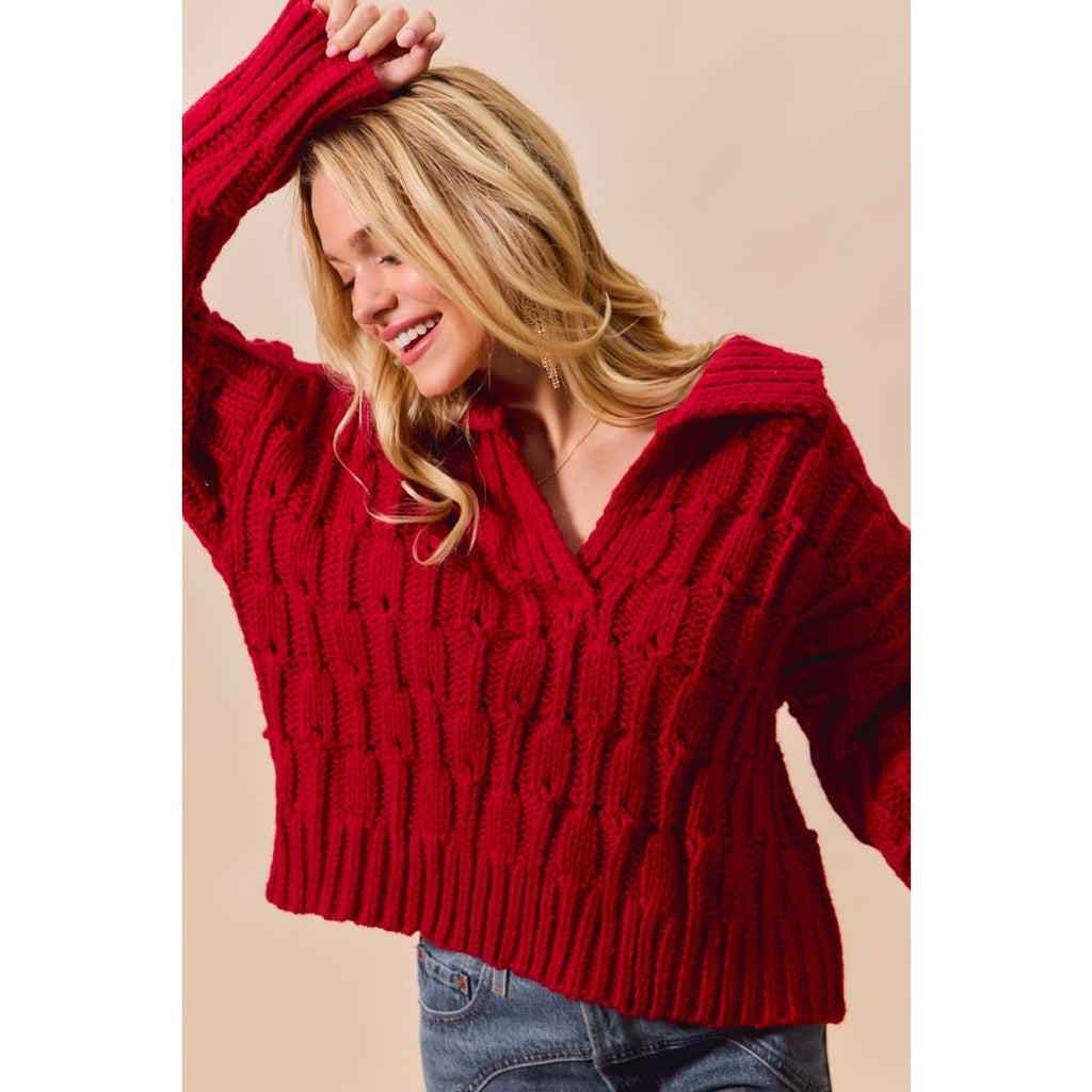 Fireside — Textured Knit Sweater Top